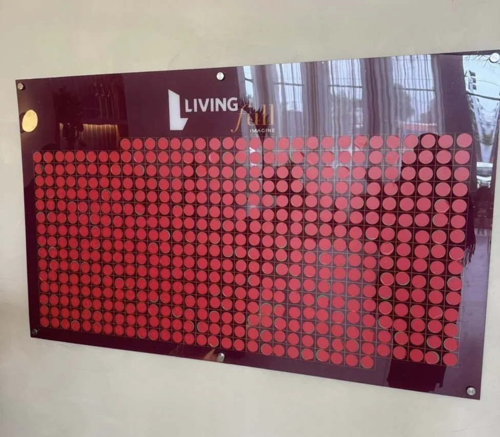 Registro do quadro de vendas do Living Full Imagine